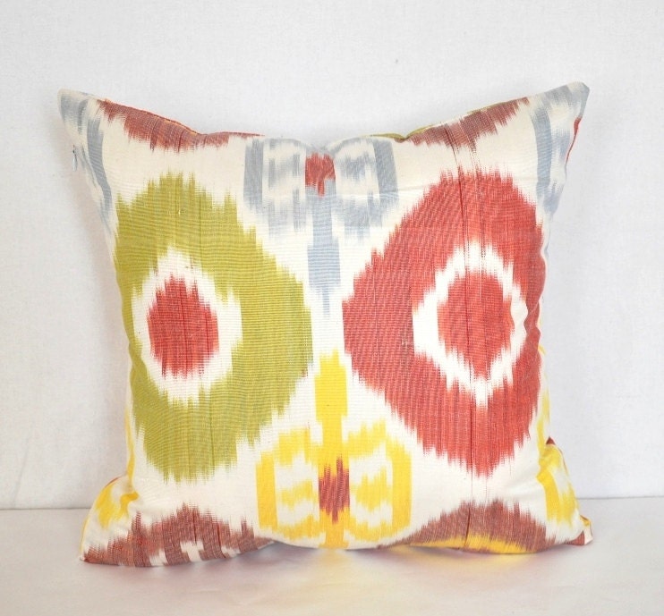 Multicolor Ikat pillow
