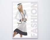 Affiche A4 - Illustration imprimée "Fashion"