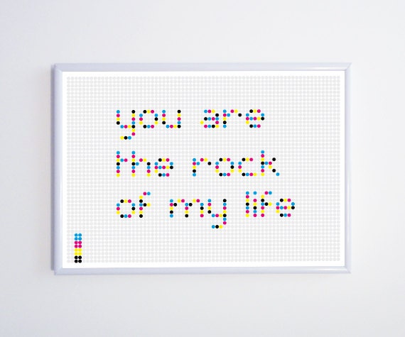 Affiche A4 - Illustration imprimée "You are the rock of my life"