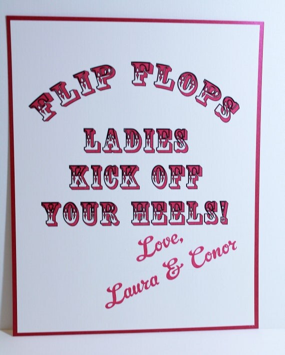 Renee Collection - Customizable Flip Flop Favor Wedding Guest Signage Il_570xn