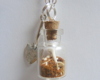 Grave Robbers Bottle Necklace Pendant - Miniature Food Jewelry