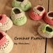 Instant Download PDF Crochet Pattern: 2 Button Buckle Baby Shoes in 4 sizes, US instructions with HanJan crochet tutorial