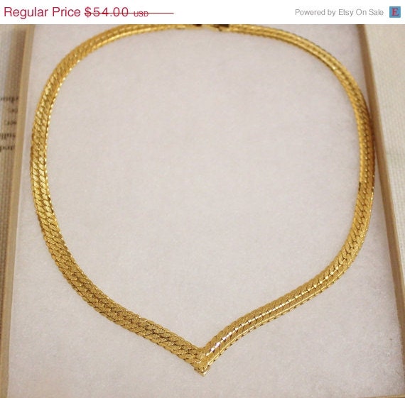 10% OFF Vintage Thick Gold Chain Necklace, Gold Statement Necklace