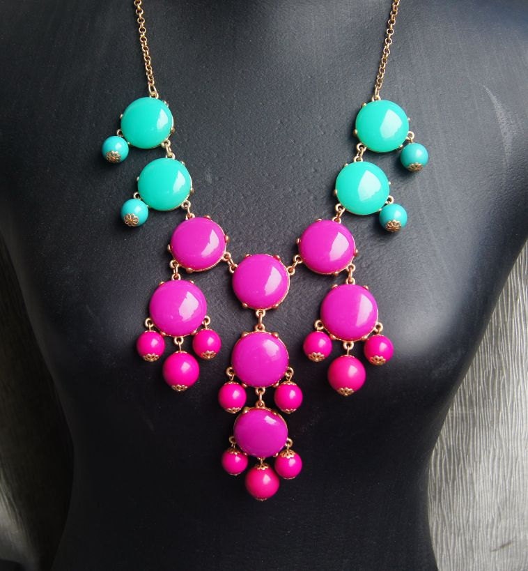 colorful smooth bubble necklace,beadwork necklace,Beaded Jewelry,bib necklace,statement necklace,pendant necklace with chain