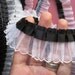 Pleated Organza Lace with Ribbon, Black / White, 7/8" Ribbon with 1 1/2" Organza, 1 yard For Romantic & Victorian Crafts