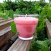 Cranberry, Handmade Soy/Parafin Candle in Glass Flower Pot Holder