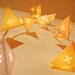 Cream Paper Pyramid Light Garland with Geometric Die Cuts - Long Strand