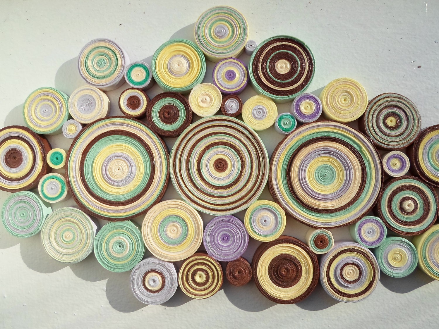 Modern wall decor Purple wall hanging Abstract circles wall art