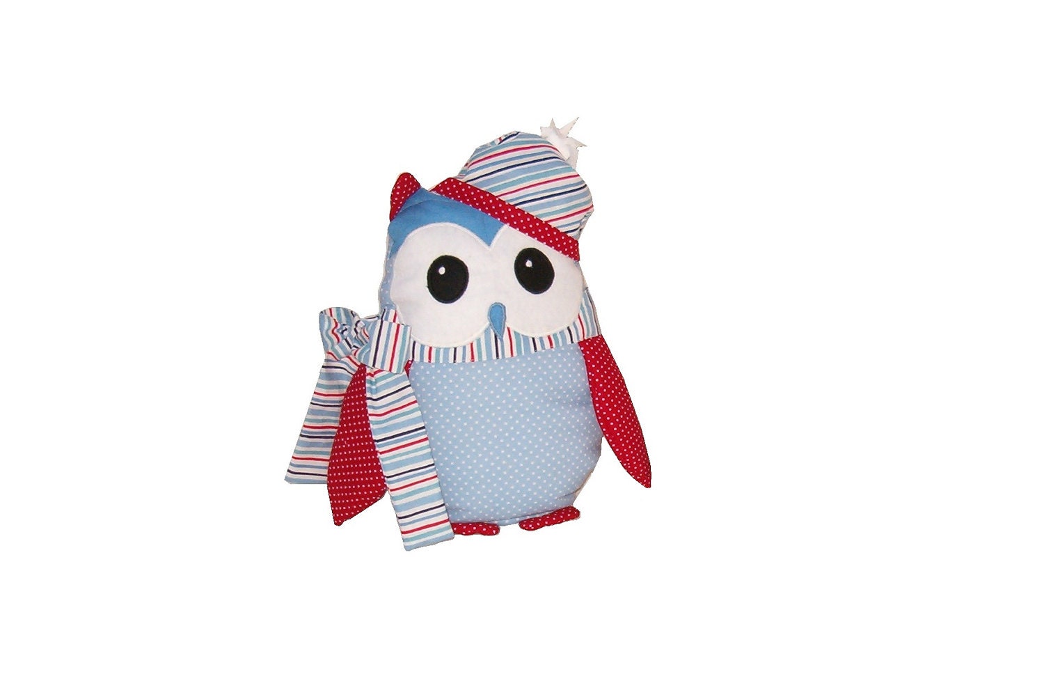 Winter Owl TOY Stuffed Animal Pillow Unisex Red Blue Christmas Gift  HET