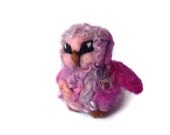 RESERVED FOR BARBARA: Plush Owl - Felted Miniature Owlette Totem Soft Sculpture