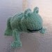 Green Knitted Frog with the big Smile