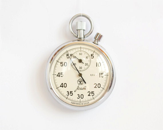 Vintage Stop Watch Russian Chronometer Agat Soviet Union Era