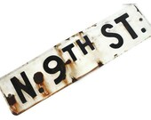 Rustic Vintage Street Sign Black and White Industrial Decor