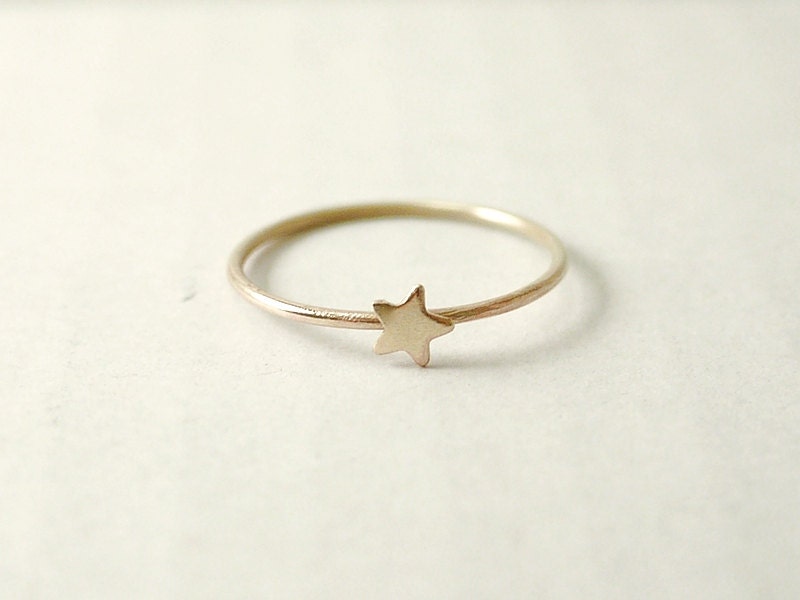 Tiny star ring - raw brass - whimsical dainty jewelry
