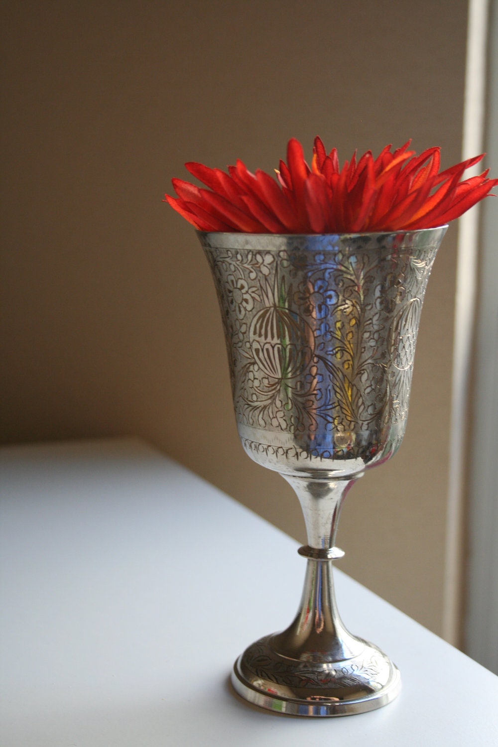 Items similar to Vintage Z.Y. India World Gift Silver Wine Cup/Goblet