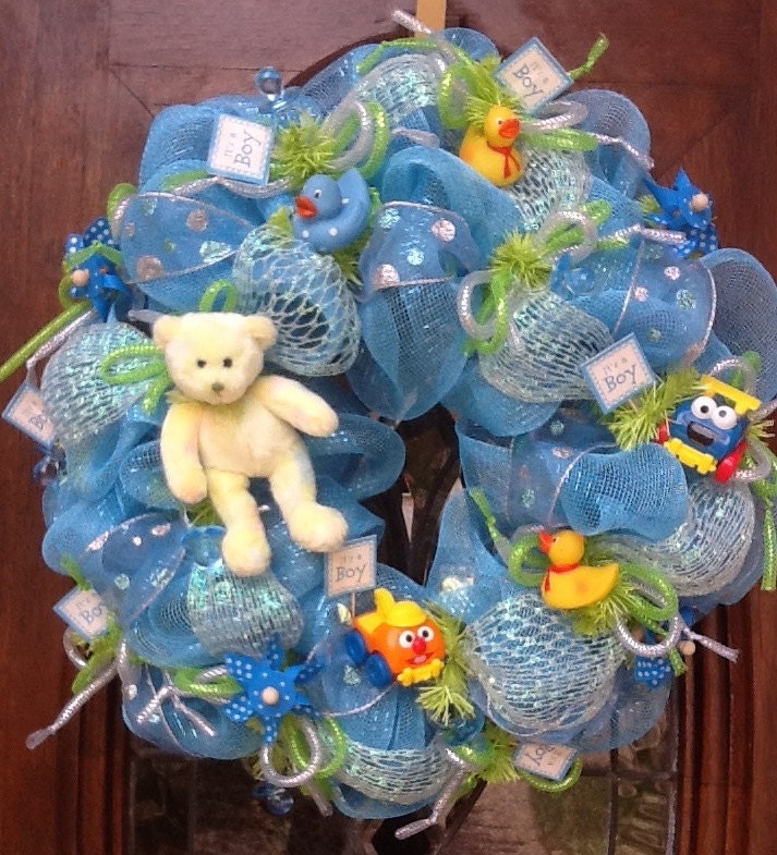 Baby Boy Wreath By HertasWreaths On Etsy