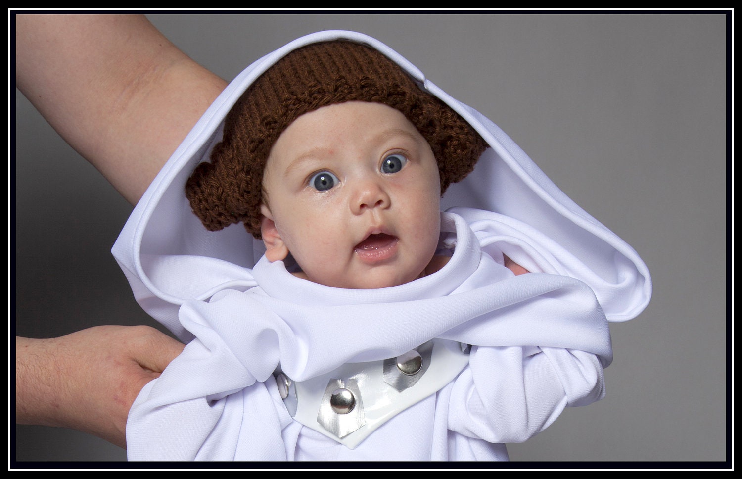 Knit Princess Leia Inspired Hat -- Newborn,Infant,Toddler -- Baby Clothing -- Sci-Fi Geek -- Handmade, Unisex, Washable, Costume