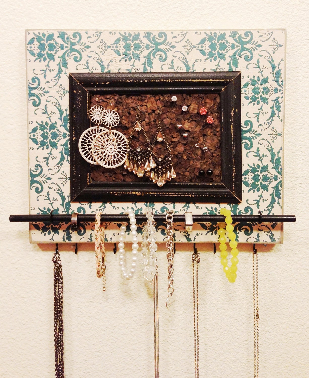 Floral (Cork Inside 5x7) Jewelry Organizer