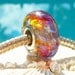 TROPICAL OPAL SPRITE Fully Lined Sterling Silver Big Hole Bead fits Troll Trollbeads Chamilia European Charm Bracelets Handmade Lampwork