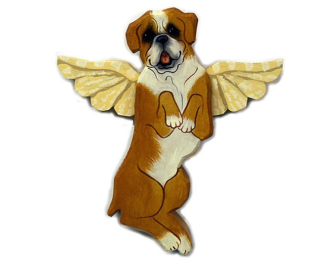 boxer dog angel statue