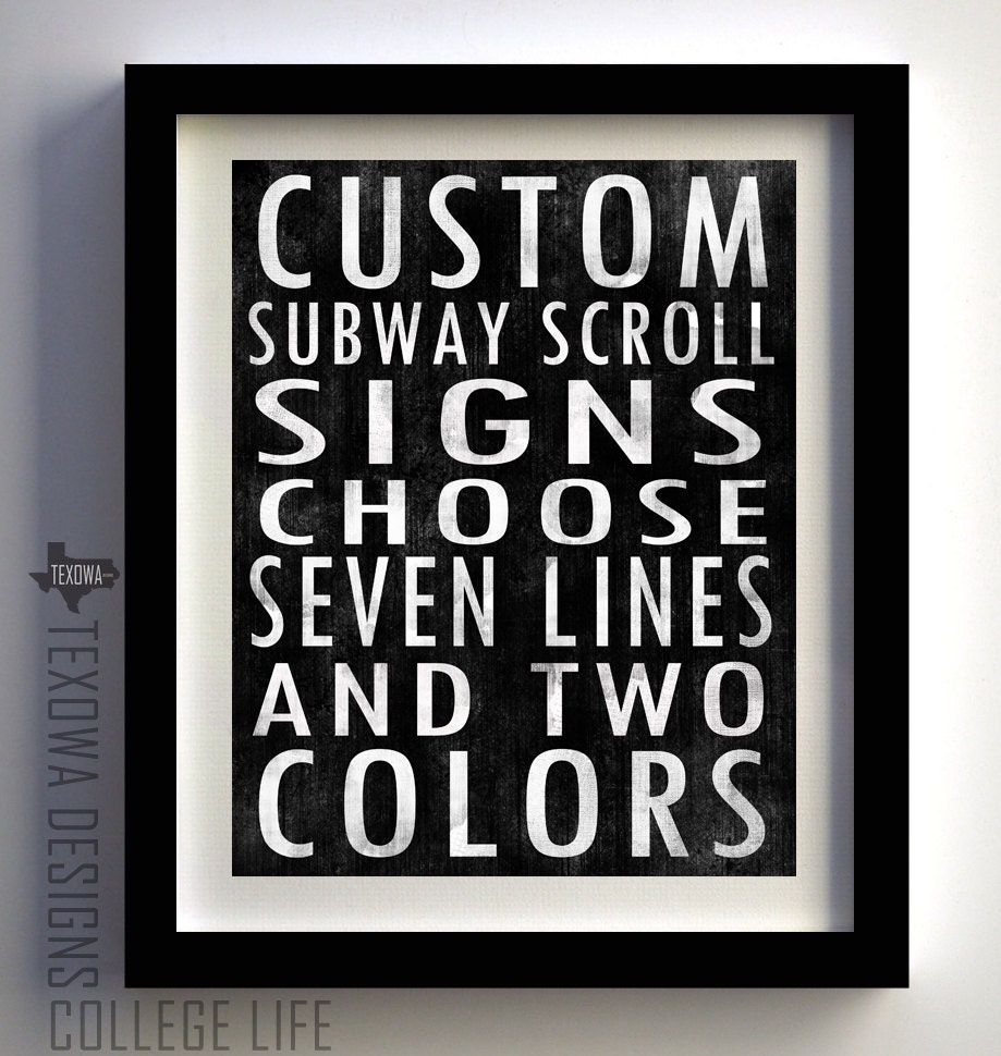 Dallas, Texas Subway Scroll Art Print