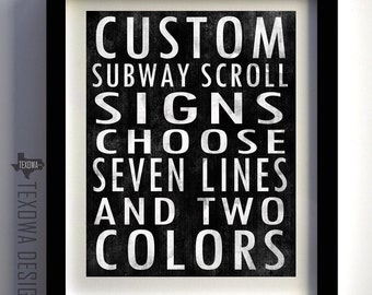 Dallas, Texas Subway Scroll Art Print