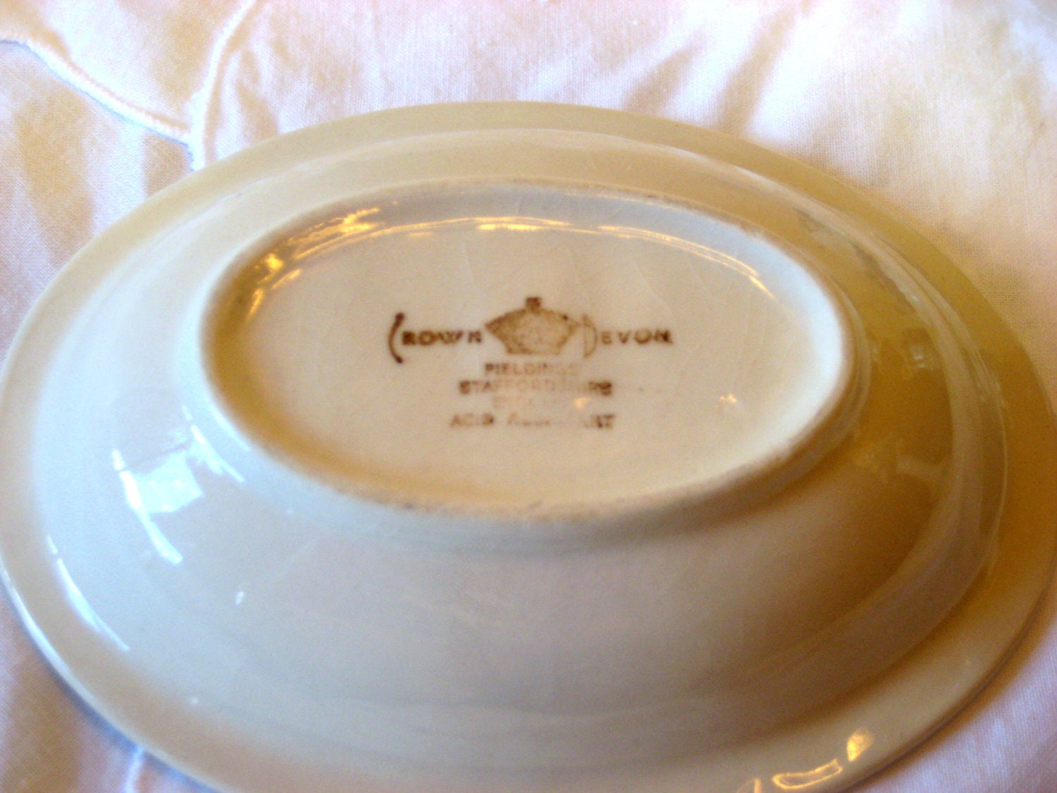 Reserved for Tianpei Crown Devon Soap dish,Vintage China, Fieldings, Staffordshire, England, Blue, White, Floral