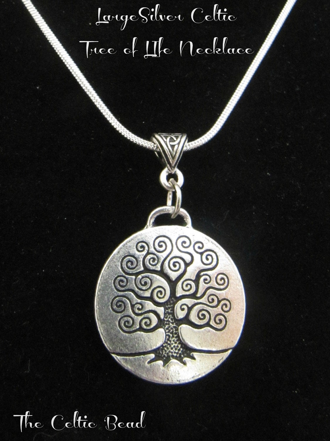Silver Celtic/Irish Large Tree of Life Necklace