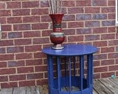 SALE /Cobalt Blue Vintage SideTable /Distressed /Shabby Chic /Cottage Chic /Beach Decor