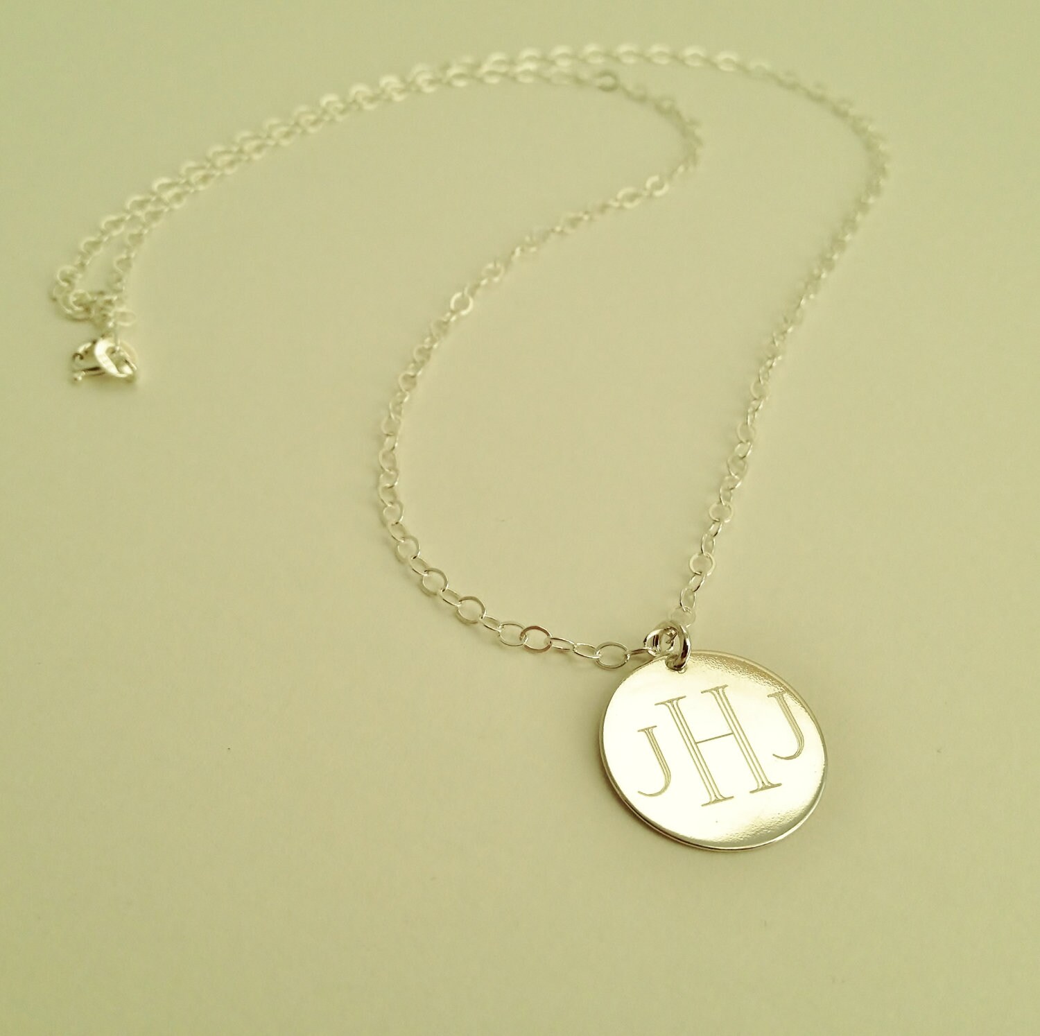 Monogram Necklace in Sterling Silver for Women or Bridesmaid Present