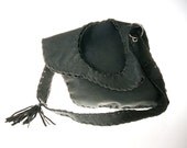 grey - green leather handmade messenger bag/ purse/ handbag/ everyday bag/ crossbody bag / tote bag