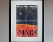 Retro Sci-Fi Mars Travel Poster - 13x19 Print