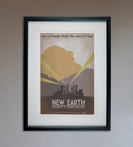 Retro Sci-Fi New Earth Travel Poster - 13x19 Print