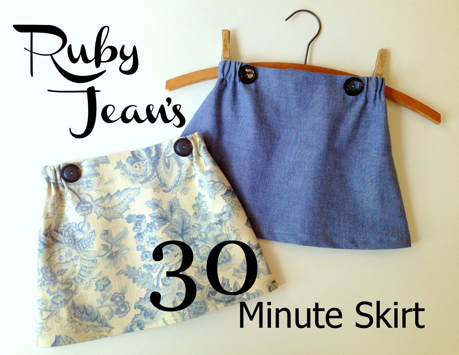 Ruby Jean's 30 Minute Skirt - Girl's  Skirt Pattern PDF. Girl Sewing Pattern. PDF Pattern. Toddler Pattern. Sizes 1-10
