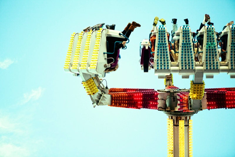 Carnival Ride Amusement Park Large Home Decor 16x24 Photograph by Kerry