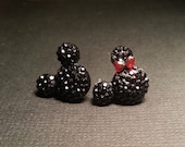 Tiny  Black Mickey and Minnie Earrings Studs
