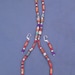 Paper wood purple red teal white pearl silver bead necklace earring