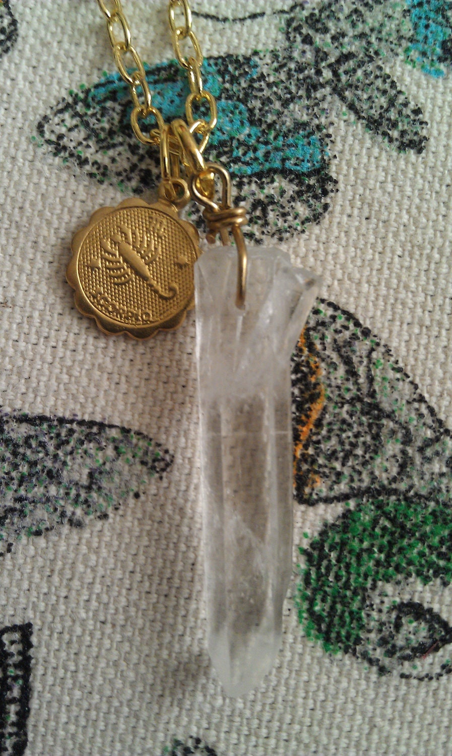 Scorpio Zodiac Quartz Crystal Necklace