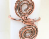 Hammered Copper Spiral Wire Wrapped Ring