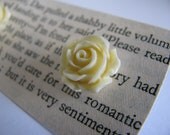 Cream Rose Cabochon Resin Earrings