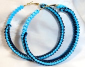 KING COBRA Sky Blue and Licorice Hoop Earrings