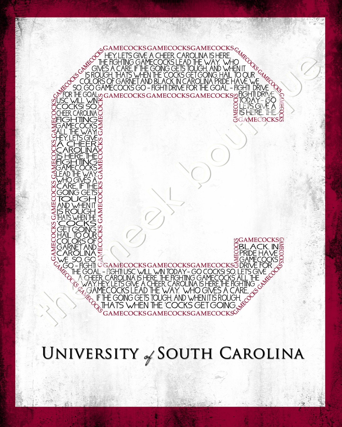 iNSTANT DOWNLOAD, University of South Carolina Wall Art Printable, No. 99
