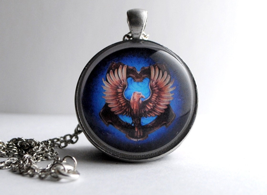 Harry Potter Inspired Necklace Ravenclaw Antique Silver Pendant