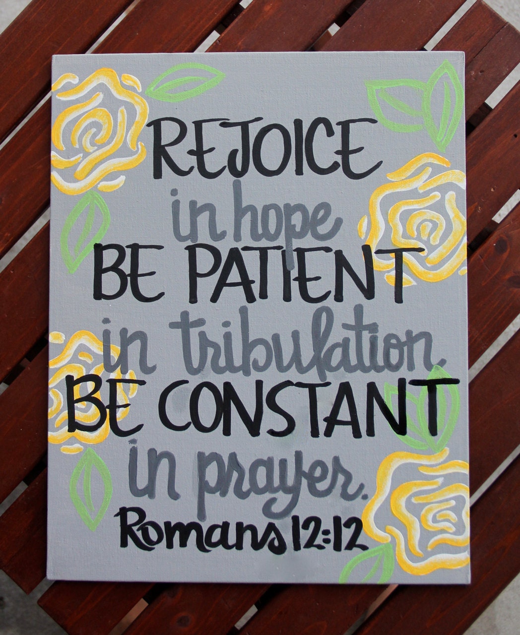 Romans 12:12 Canvas Painting - 11"X14"