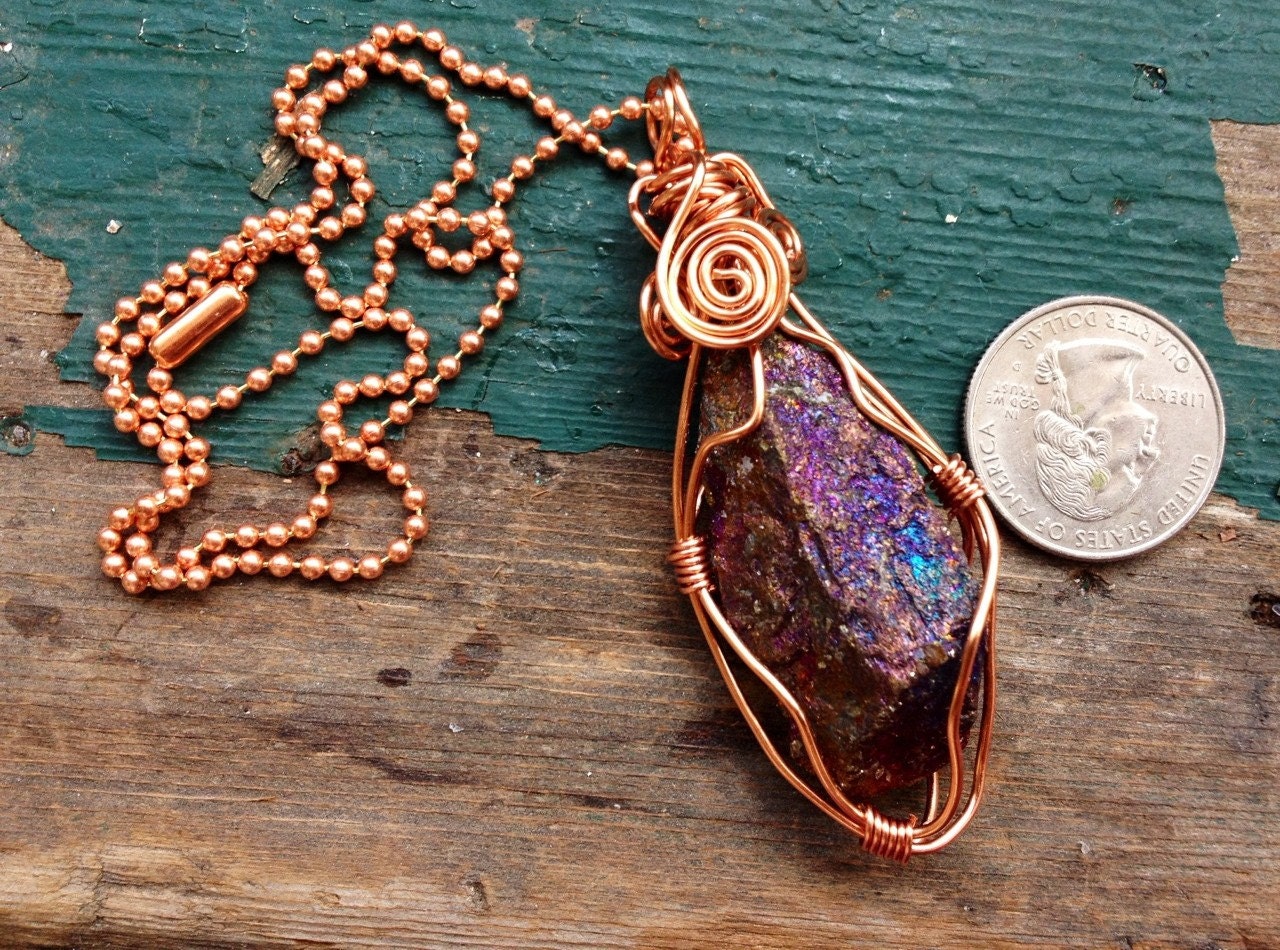 Peacock Ore Healing Pendant, Bornite Jewelry, Magical Jewelry