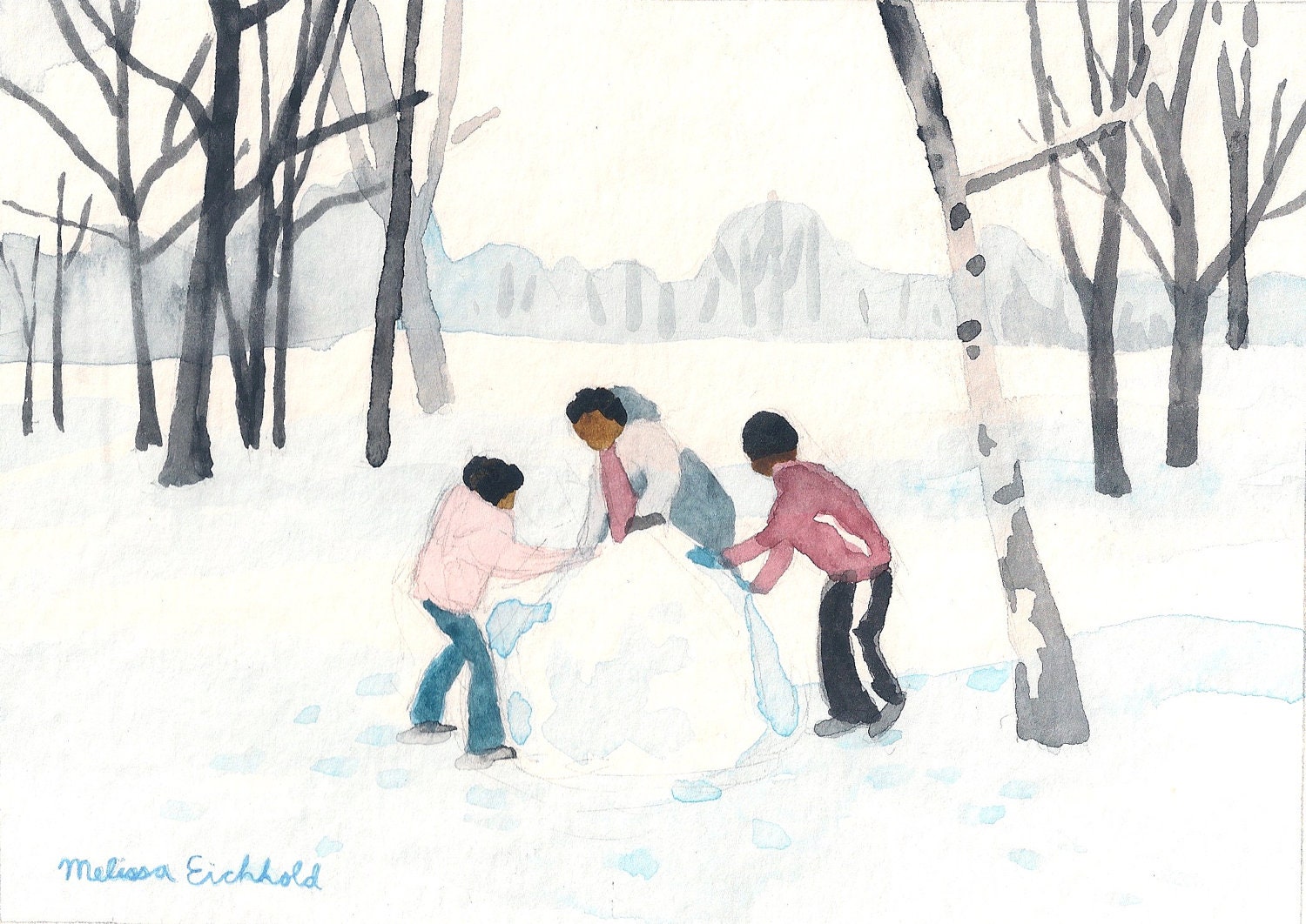 Kids Playing Snow