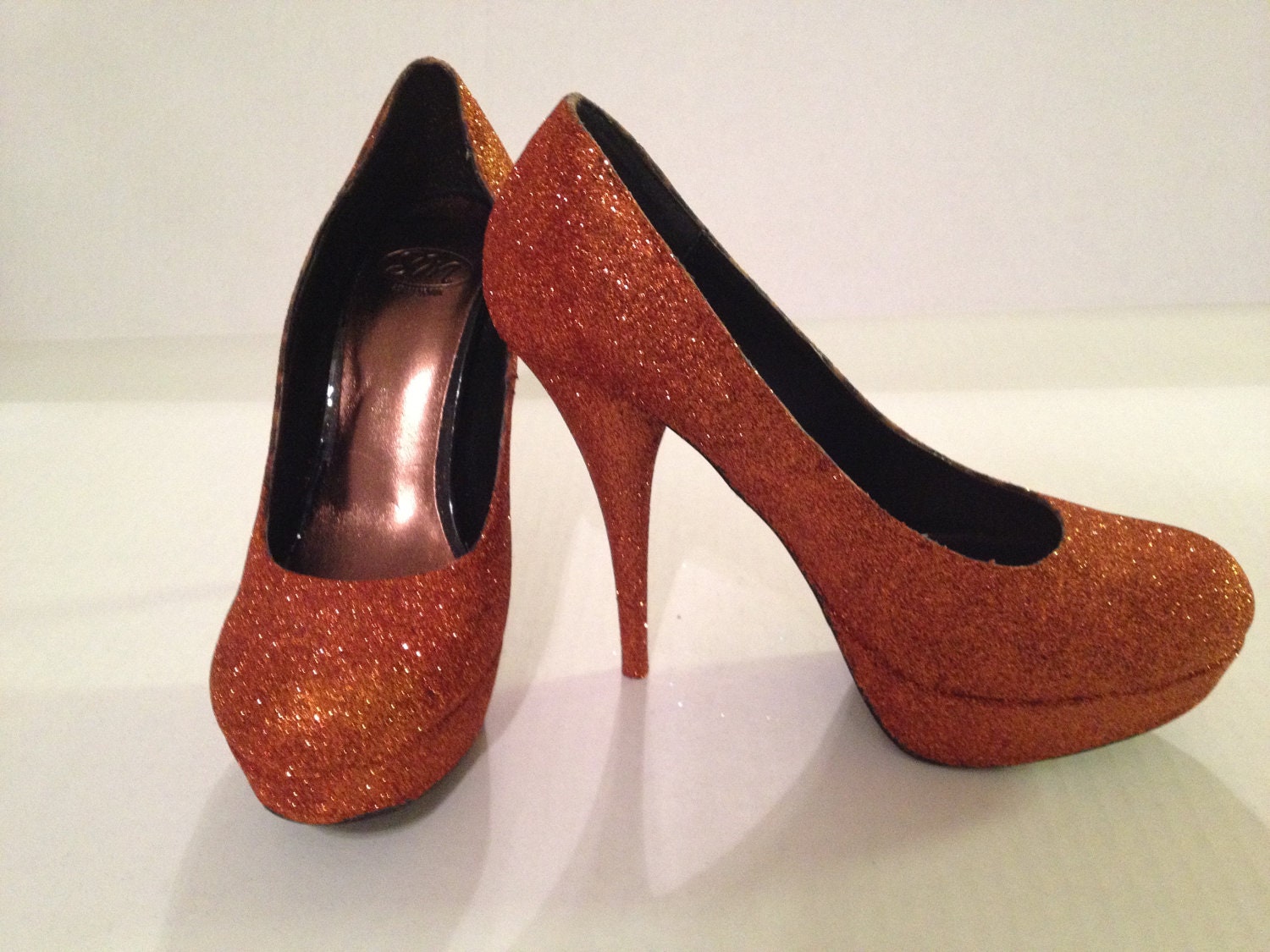 Orange Glitter Heels
