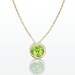 14 Karat Gold Bezel Set Peridot Floating Slide Pendant Necklace