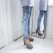 Crystal leggings- cold grey with silver and white diamond print