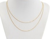 Layered necklace, Double necklace,14k goldfilled chain, Bridal jewelry, Delicate jewelry, Classic chic